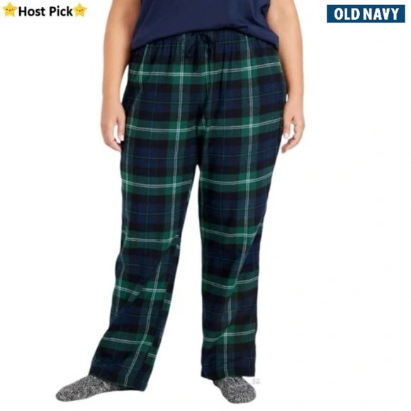 Old Navy Other - OLD NAVY Flannel Pajama Pants - Navy, Green & Pink Plaid - Size XXL - NWT